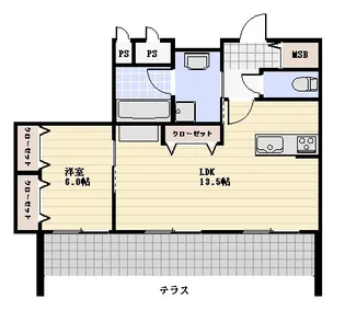 メゾンクレール谷在家【1階】の間取り