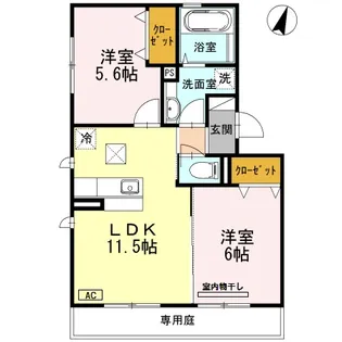 ソノーレ鈴蘭【1階】の間取り