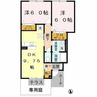 シンシア【1階】の間取り