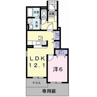 向ヶ丘 B【1階】の間取り