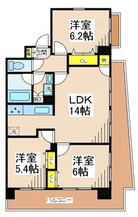 メルヴェーユ調布【5階】の間取り