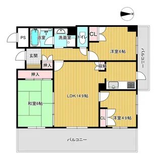 リーベスト千里中央【6階】の間取り