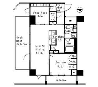 東京都目黒区下目黒2【マンション】の間取り