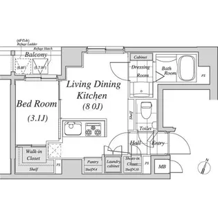 レジディア神田【5階】の間取り
