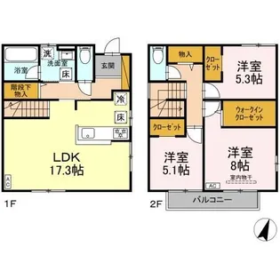 千葉県市川市大野町2【一戸建】の間取り