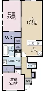 Belle Lead 東吉野 B棟【1階】の間取り