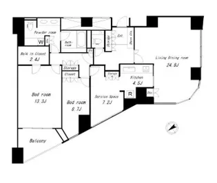 青山ザ・タワー【22階】の間取り