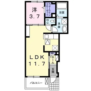 プロスパーゆり【1階】の間取り