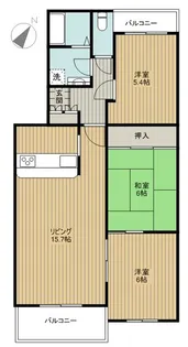 ロイヤルヒルズC棟【2階】の間取り