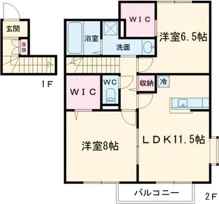 サンガーデン宮本 B【2階】の間取り