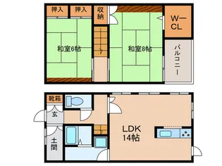 滋賀県大津市西の庄【一戸建】の間取り