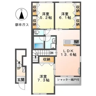 ウィステリアFII【2階】の間取り