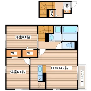 D-room西多賀II【2階】の間取り
