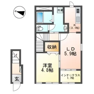 シャトー開成【2階】の間取り