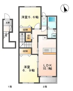 グランディール サーラ(Grandeur SaRa)【2階】の間取り