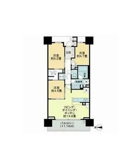 Brilliaレイクタウンパークサイド【15階】の間取り