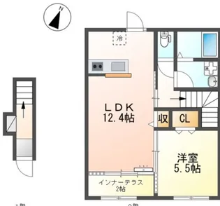 東京都八王子市北野町【アパート】の間取り