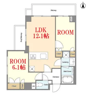 神奈川県横浜市神奈川区神之木台【マンション】の間取り