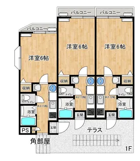 コーポ上谷【1階】の間取り