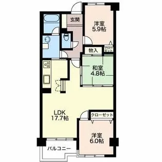 ロイヤルシャトー高丘東【2階】の間取り