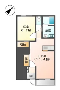マリンテラスF【1階】の間取り