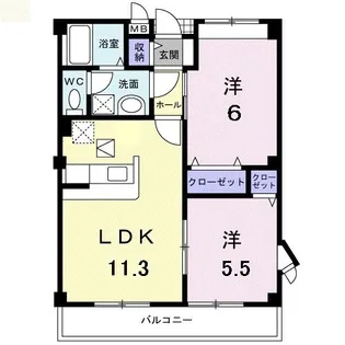 フィオーレB【1階】の間取り