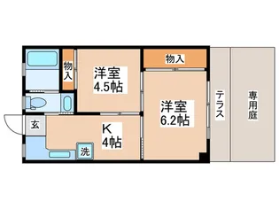 ブル-ミア西立川【1階】の間取り
