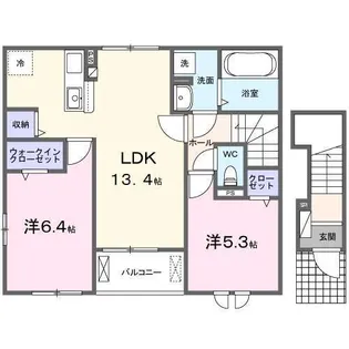 ラ・メゾン 羽衣【2階】の間取り