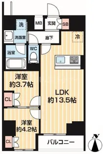 ARCOBALENO MINAMISENJU【2階】の間取り