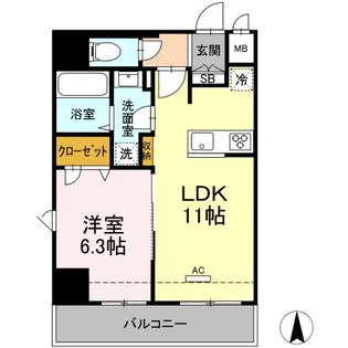 Je Glycine 寿町【8階】の間取り