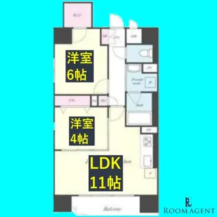 サンエスケーイワタ名城【9階】の間取り