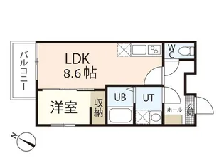 フリートフォルヴィラ古江新町A【2階】の間取り