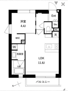 エスセナーリオ高輪【5階】の間取り