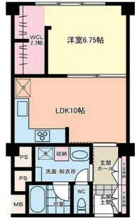 ヴィラ赤坂【6階】の間取り