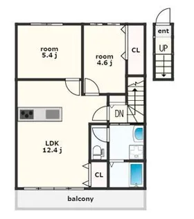 ピース・アシュリーA【2階】の間取り
