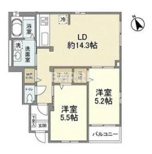 北桜塚レジデンス【1階】の間取り