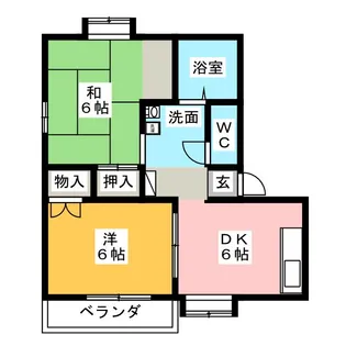 オアシス中央C棟【2階】の間取り