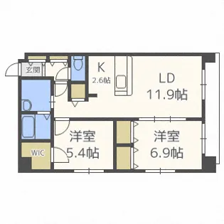 リスペクト北23条【2階】の間取り