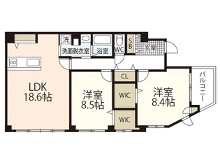 LUXES堺町【4階】の間取り