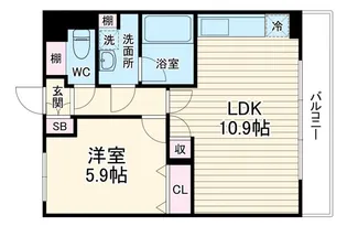メゾン・ハナミズキ豊中【3階】の間取り