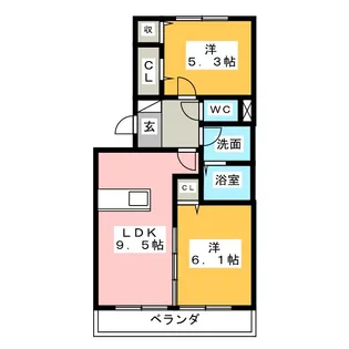 ファミールシミズ D【3階】の間取り