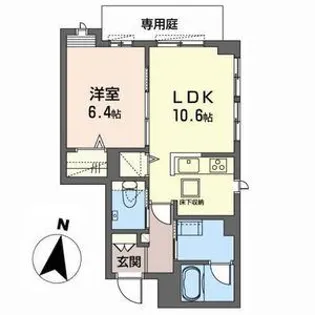シャーメゾンガーデンズ KNK【1階】の間取り
