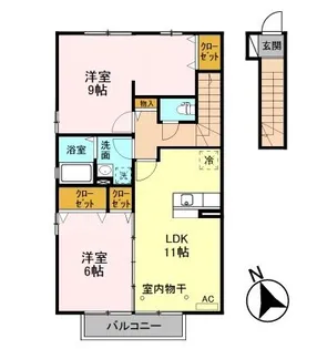 グリーンローズ C【2階】の間取り