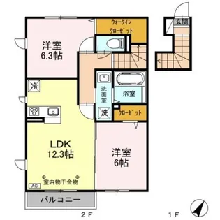 ルミニョンセパル C【2階】の間取り