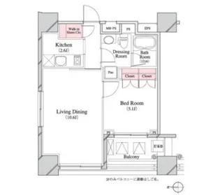 パークキューブ八丁堀【14階】の間取り