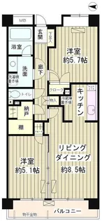 レジデンスシャルマン林試の森【1階】の間取り