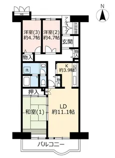 UR谷津パークタウン参番街【1階】の間取り