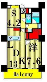 ロイヤルパークスタワー南千住【4階】の間取り