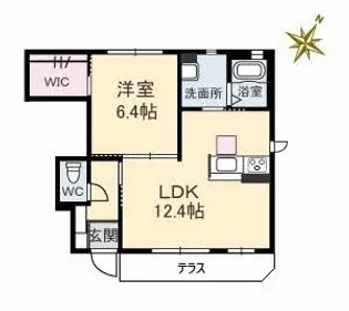 メゾンエストマルス B棟【1階】の間取り