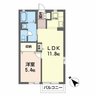 フォーシーズンズガーデン ウエスト【1階】の間取り